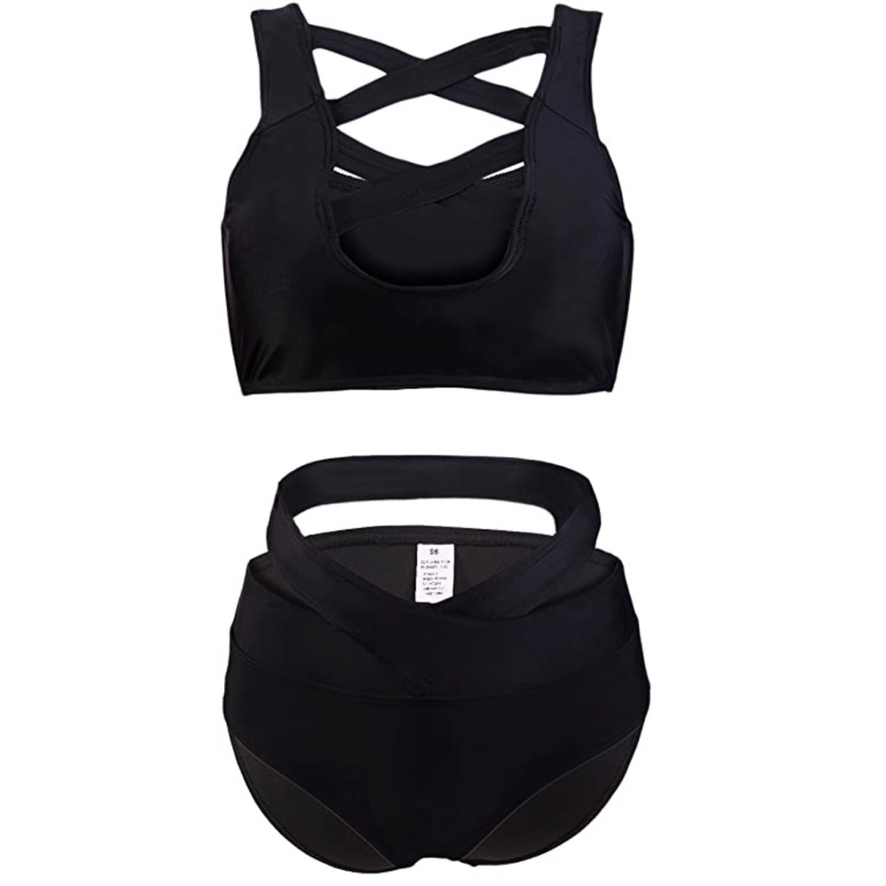 🎉2X HP!🎉 Black Criss-Cross Bra Bikini Suit - Picture 4 of 4